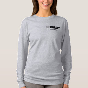 Customisable Text Womens Long Sleeve Grey Modern T-Shirt