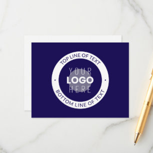 Customisable Text & Your Logo   Dark Blue Purple Enclosure Card