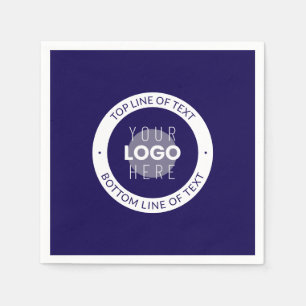 Customisable Text & Your Logo Dark Blue Purple Napkin
