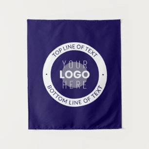 Customisable Text & Your Logo   Dark Blue Purple Tapestry