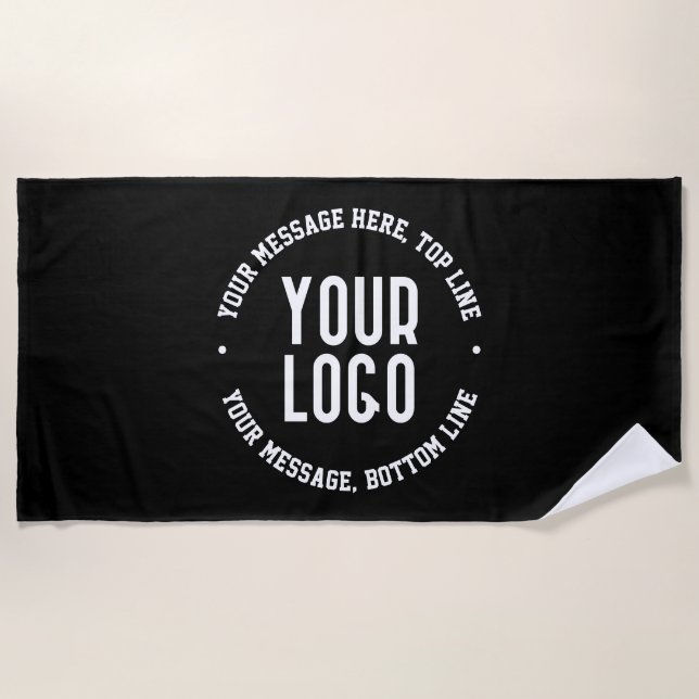 Customisable Text & Your Uploaded Logo or Image   Beach Towel (Front)