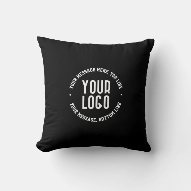 Customisable Text & Your Uploaded Logo or Image   Cushion (Front)