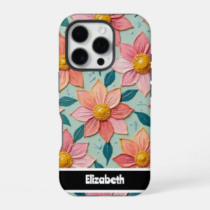 Customisable Textured Flowers Phone Cover