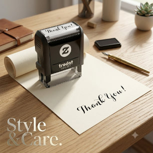 Customisable Thank You 1.4" x 0.4" Self Inking Self-inking Stamp
