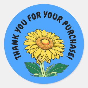 Customisable Thank You Appreciation Sunflower Classic Round Sticker