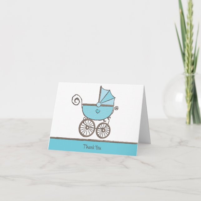 Customisable Thank you - Baby Boy Card (Front)