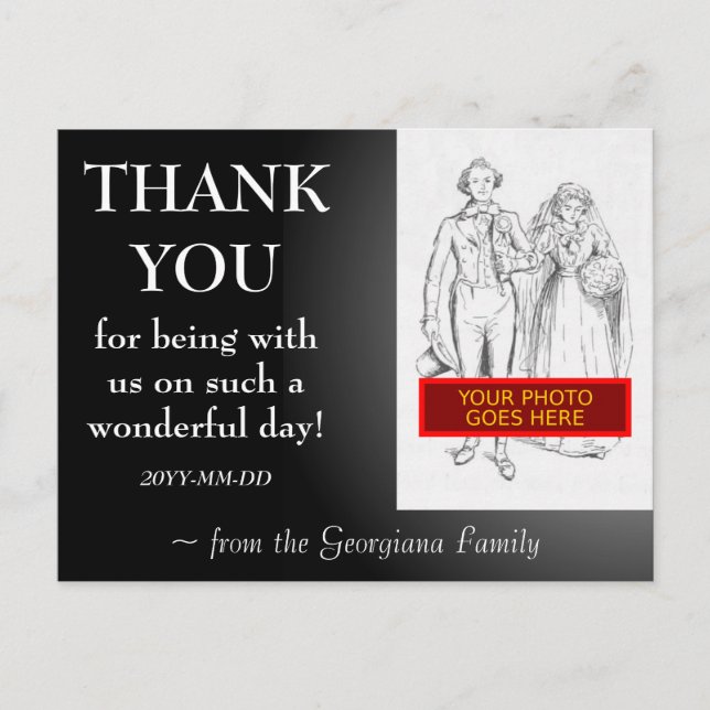 Customisable "THANK YOU" Postcard (Front)