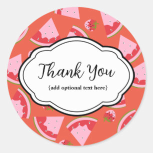 Customisable Thank You Sticker Label Summer Berry