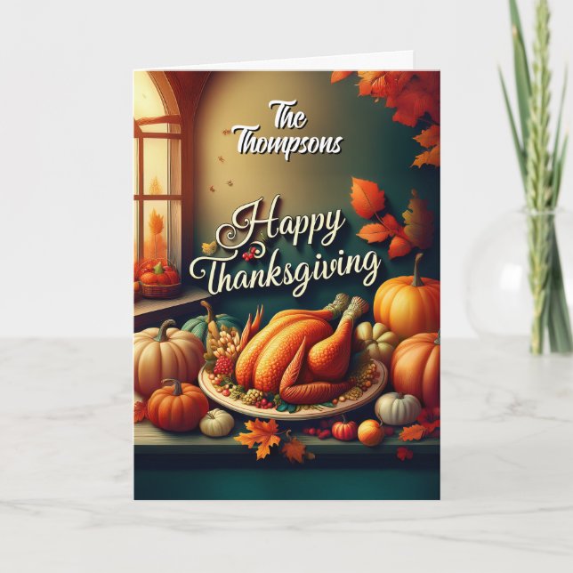 Customisable Thanksgiving  Card (Front)