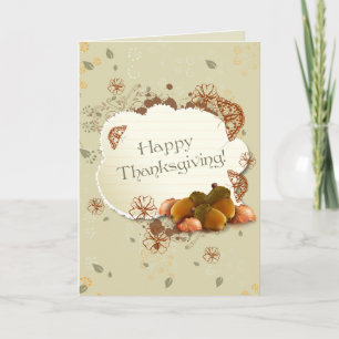 Customisable Thanksgiving Card with Acorns