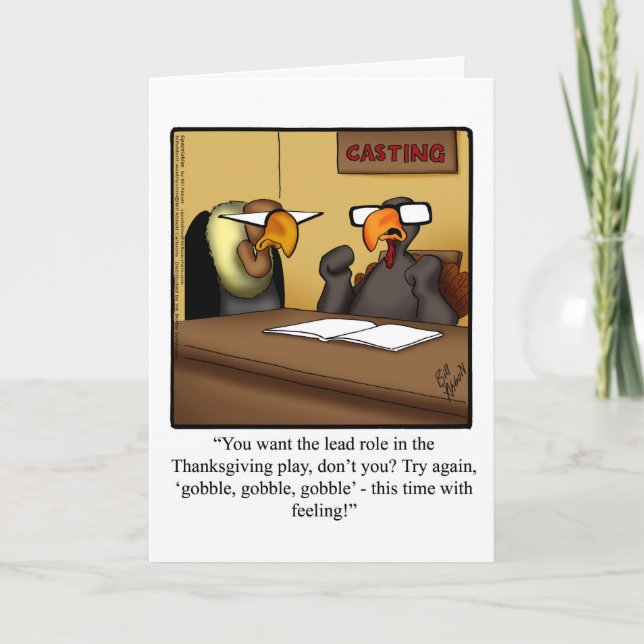 Customisable Thanksgiving Humour Greeting Card (Front)