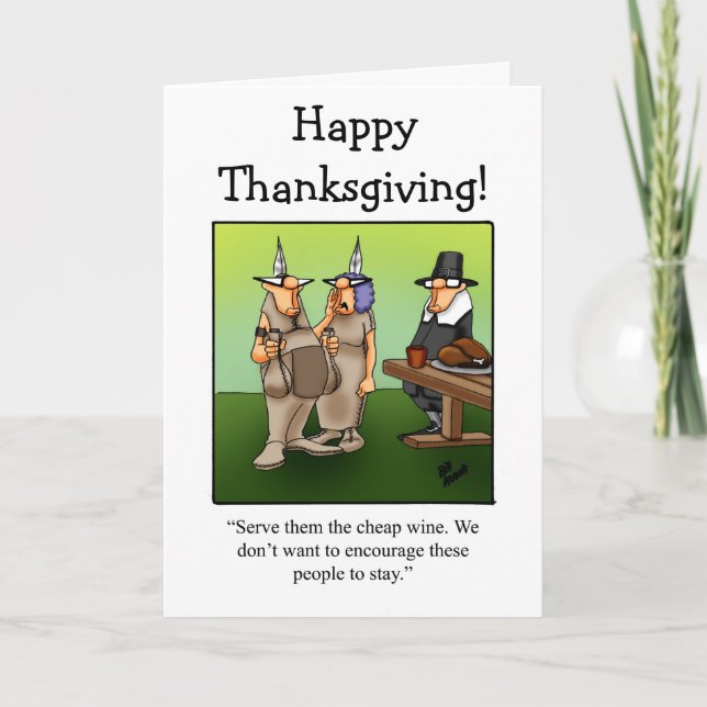 Customisable Thanksgiving Humour Greeting Card (Front)