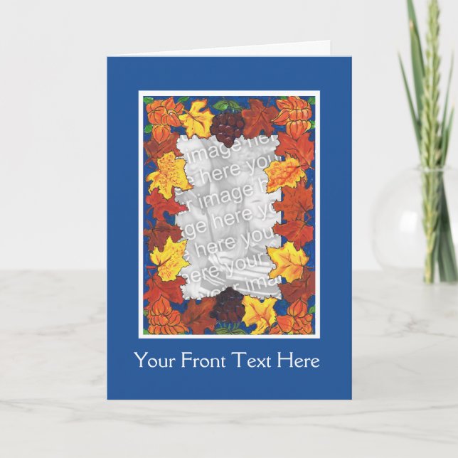 Customisable Thanksgiving Photo Card - Foliage (Front)