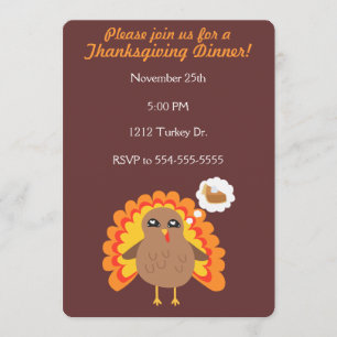Customisable Thanksgiving Turkey Invitation