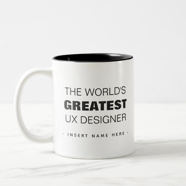 Customisable The World's Greatest UX Designer Two-Tone Coffee Mug (Left)