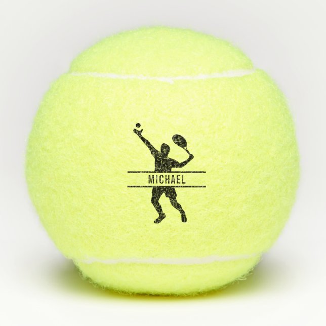Customisable Themed Custom Name Tennis Player Balls (Front)