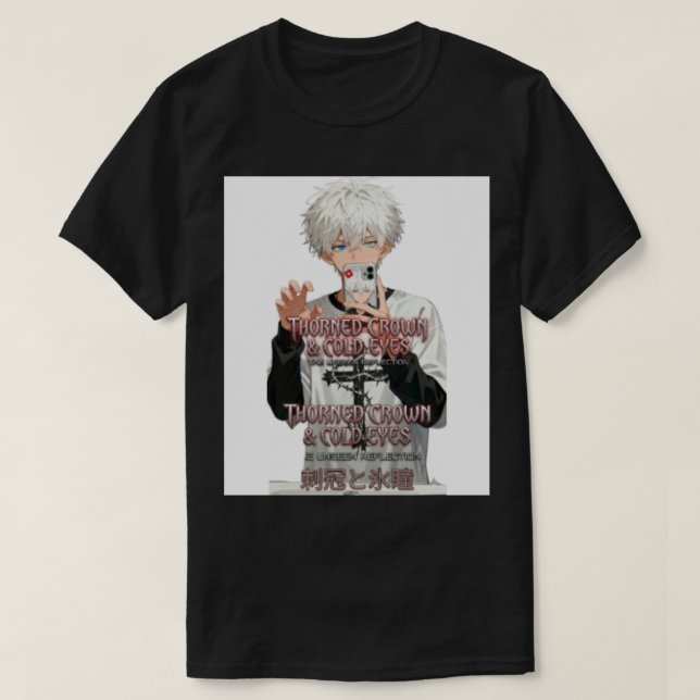 Customisable Thorned-Crown-&-Cold-Eyes Anime Boy  T-Shirt (Design Front)