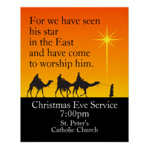 Customisable Three Wise Men Religious Christmas Poster