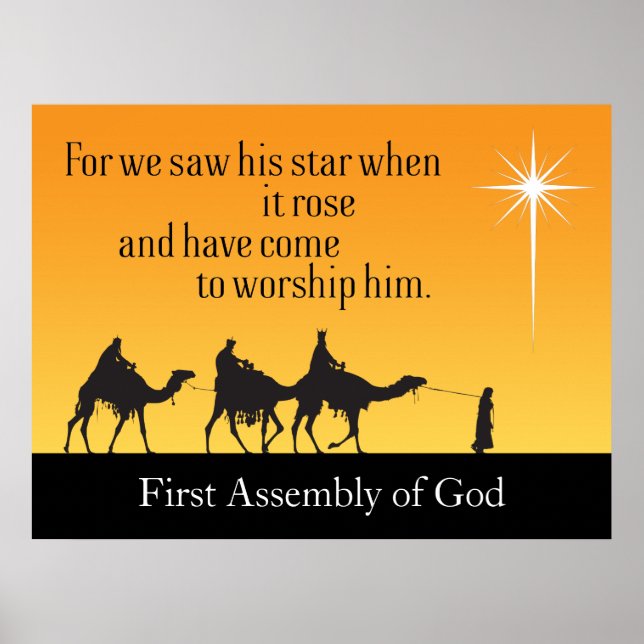 Customisable Three Wise Men Star of Bethlehem Poster (Front)