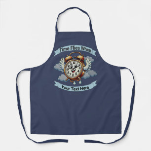 Customisable "Time Flies When" Flying Clock Apron