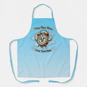 Customisable "Time Flies When" Flying Clock Apron