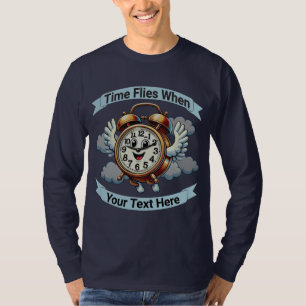 Customisable "Time Flies When" Flying Clock T-Shirt