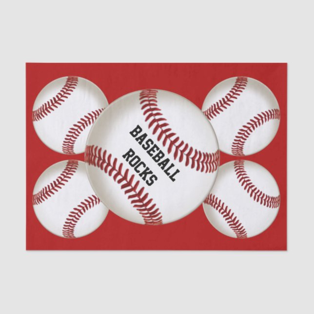 Customisable Tissue Baseball Wrapping Paper (Front)