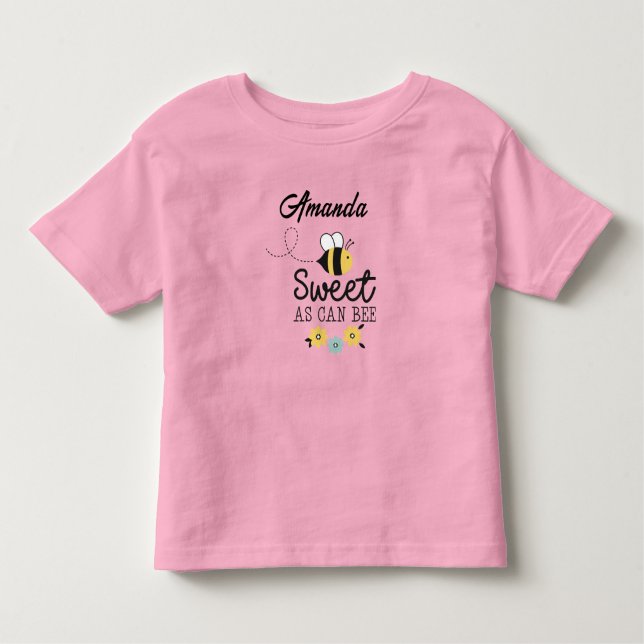 Customisable Toddler Sweet As Can Bee T-Shirt (Front)