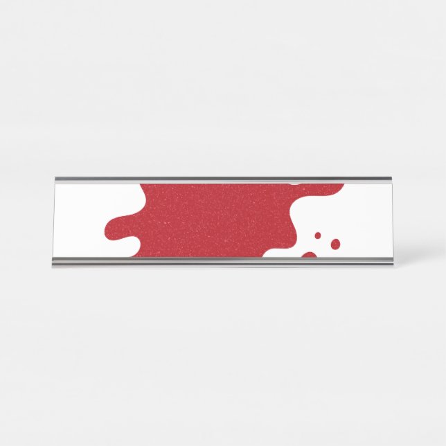Customisable Tomato Red Noise Desk Name Plate (Front)