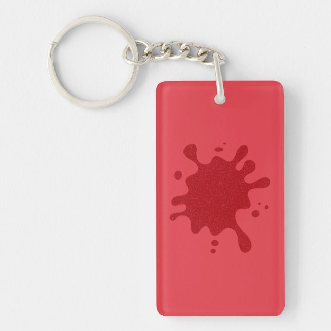 Customisable Tomato Red Splash Acrylic Keychain (Front)