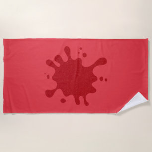 Customisable Tomato Red Splash Beach Towel