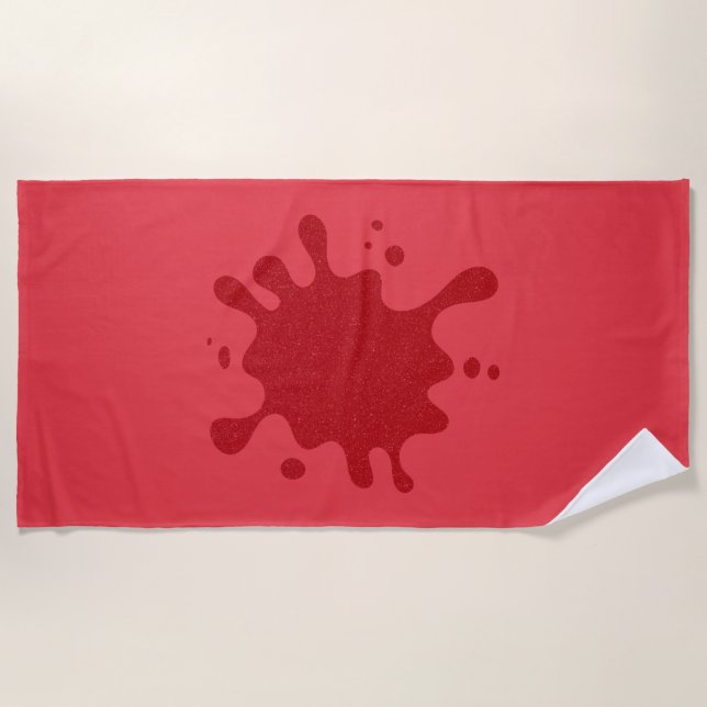 Customisable Tomato Red Splash Beach Towel (Front)