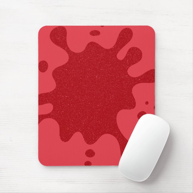 Customisable Tomato Red Splash Mouse Pad (With Mouse)