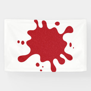 Customisable Tomato Red Splash on White Banner