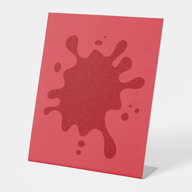 Customisable Tomato Red Splash Pedestal Sign (Front)