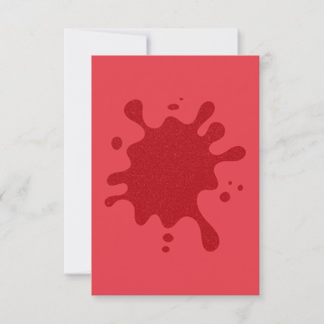 Customisable Tomato Red Splash RSVP Card (Front)
