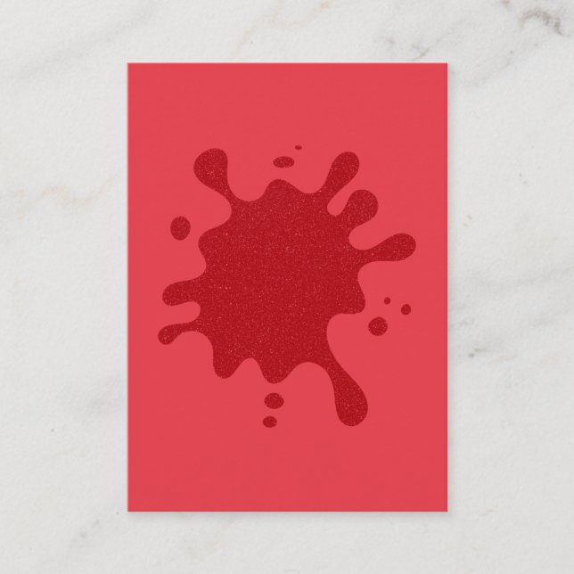 Customisable Tomato Red Splatter Calling Card (Front)