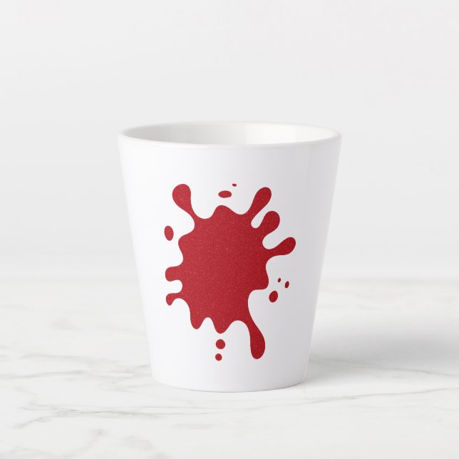 Customisable Tomato Red Splatter Latte Mug (Front)