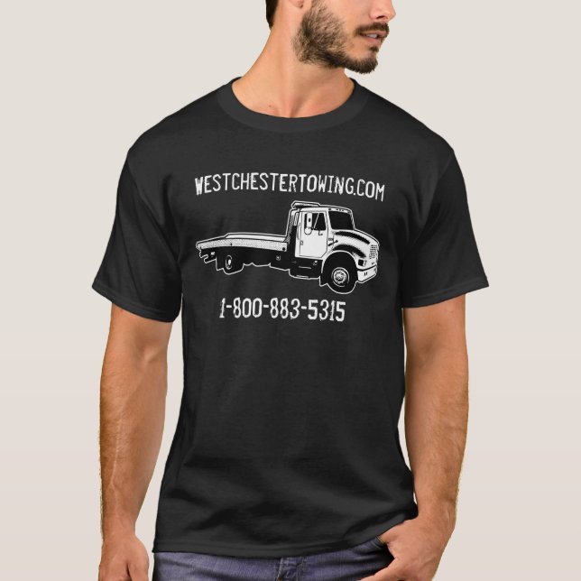 Customisable Tow Truck Black Shirt (Front)