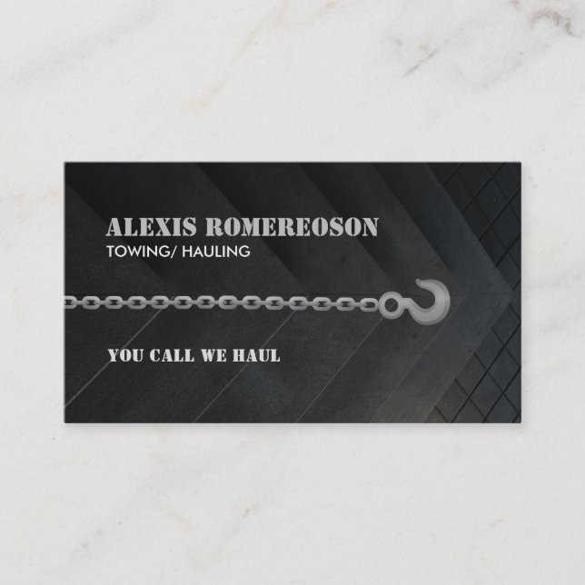 Customisable Tow Truck Business Cards (Front)