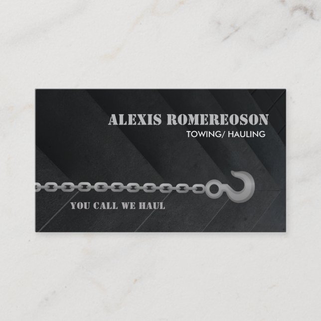 Customisable Towing Slogans Business Card (Front)