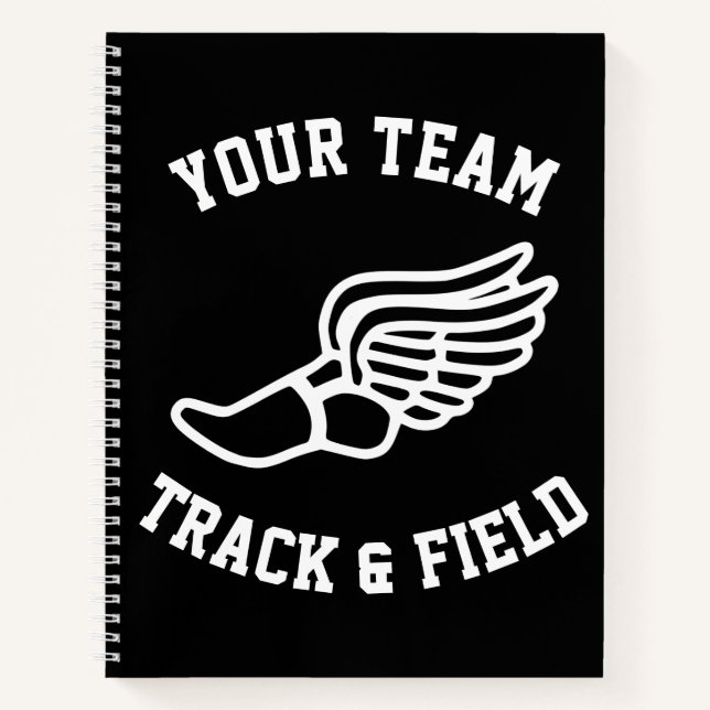 Customisable Track and Field Team Name or Text Notebook (Front)