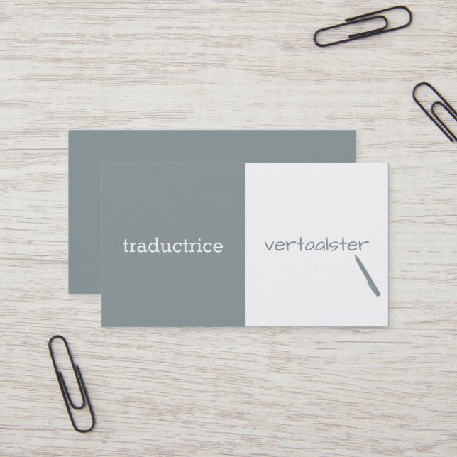Customisable Translator Business Card (Front/Back In Situ)