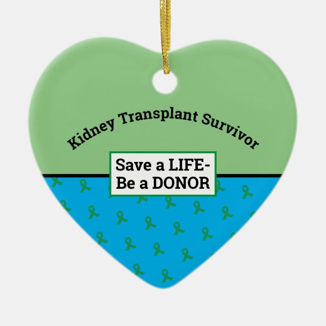 Customisable Transplant Organ Donation  Ceramic Ornament (Front)