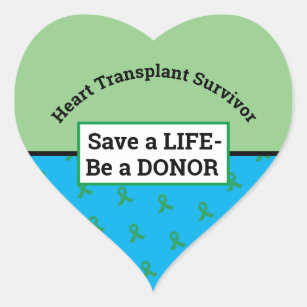 Customisable Transplant Organ Donation Heart Sticker