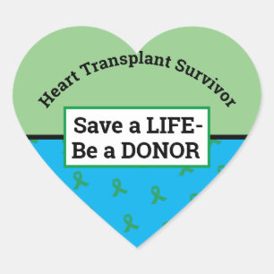 Customisable Transplant Organ Donation Heart Sticker