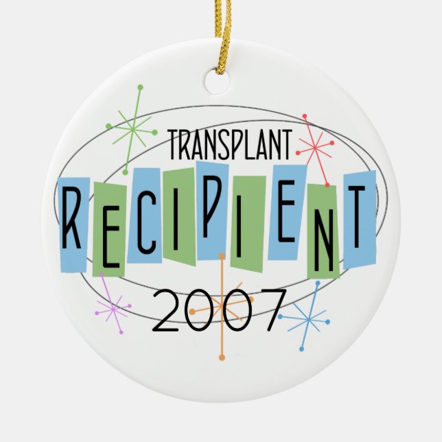 Customisable Transplant Recipient Ceramic Ornament (Front)