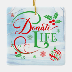 Customisable Transplant Recipient Christmas Cerami Ceramic Ornament