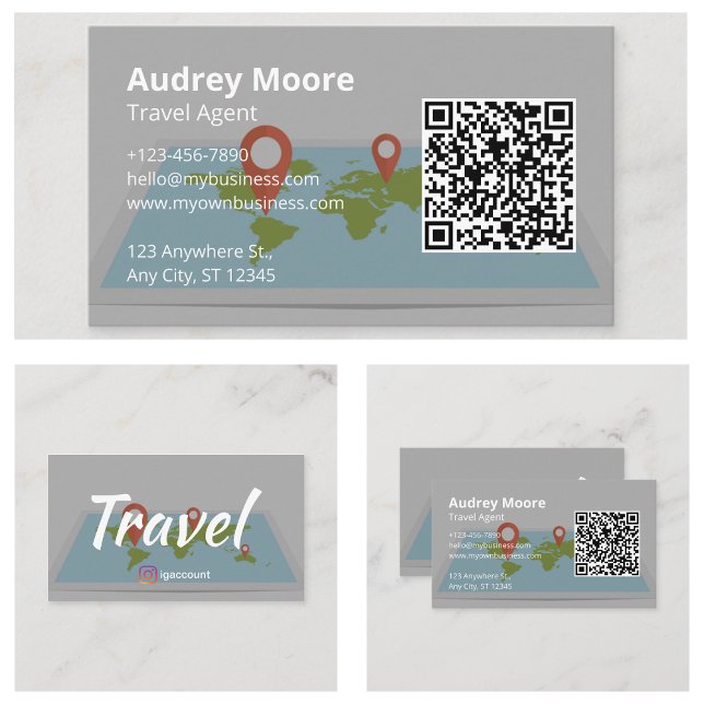 Customisable Travel Agent Business Card (Customizable Travel Agent Business Cards)