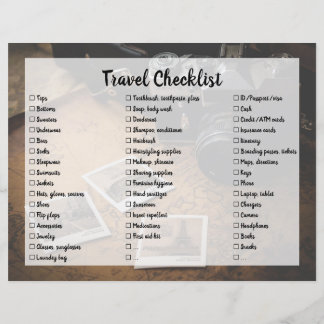 Customisable Travel Packing List Checklist